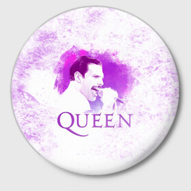 Значок с принтом Freddie Mercury | Queen (Z) в Тюмени,  металл | круглая форма, металлическая застежка в виде булавки | freddie mercury | music | queen | брайан мэй | глэм рок | джон дикон | квин | королева | музыка | поп рок | роджер тейлор | фредди меркьюри | хард рок