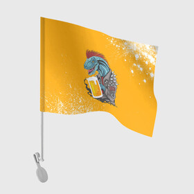 Флаг для автомобиля с принтом Пивозавр - Взрыв в Тюмени, 100% полиэстер | Размер: 30*21 см | dinosaur | pivo | pivozavr | взрыв | динозавр | краска | прикол