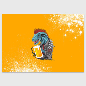 Поздравительная открытка с принтом Пивозавр - Взрыв в Тюмени, 100% бумага | плотность бумаги 280 г/м2, матовая, на обратной стороне линовка и место для марки
 | Тематика изображения на принте: dinosaur | pivo | pivozavr | взрыв | динозавр | краска | прикол