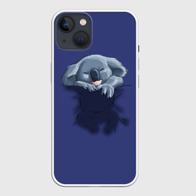 Чехол для iPhone 13 с принтом Спящая коала в Тюмени,  |  | koala | арт | детеныш | детёныш коалы | животное | зверь | карман на груди | коала | малыш | медведь | медвежонок | милота | милые животные | милые звери | милые зверьки | мимими | мишка | ребенок