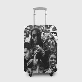 Чехол для чемодана 3D с принтом Music Rap allpic в Тюмени, 86% полиэфир, 14% спандекс | двустороннее нанесение принта, прорези для ручек и колес | allpic | music | зарубежный рэп | логотипы реп | музыка | реп | репер | рэп | рэп логотипы | рэпер
