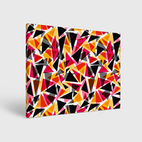 Холст прямоугольный с принтом Разноцветные треугольники в Тюмени, 100% ПВХ |  | абстрактный | геометрические фигуры | геометрический узор | желтый | красный | полигональный | разноцветный | треугольники | черный