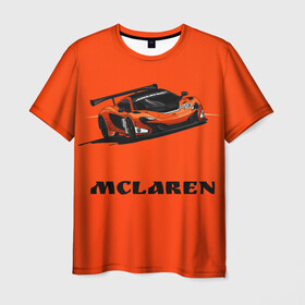 Мужская футболка 3D с принтом mclaren в Тюмени, 100% полиэфир | прямой крой, круглый вырез горловины, длина до линии бедер | car | mclaren | макларен | машина