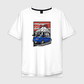 Мужская футболка хлопок Oversize с принтом mitsubishi lancer IX в Тюмени, 100% хлопок | свободный крой, круглый ворот, “спинка” длиннее передней части | jdm | арт | лансер | япония