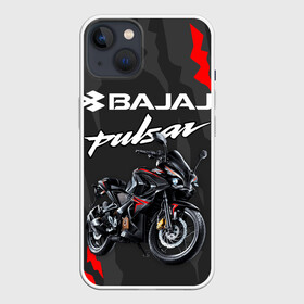 Чехол для iPhone 13 с принтом BAJAJ PULSAR   БАДЖАДЖ ПУЛЬСАР в Тюмени,  |  | avenger. | bajaj | boxer | dominar | motorcycle | motosport | pulsar | racing | speed | sport | баджадж | байк | гонки | двигатель | мото | мотокросс | мотоспорт | мототриал | мотоцикл | скорость | спорт