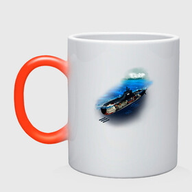 Кружка хамелеон с принтом Подводная лодка в Тюмени, керамика | меняет цвет при нагревании, емкость 330 мл | день вмф | иллюстрация | лодка | море | моряк | подводник