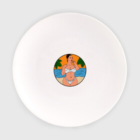 Тарелка с принтом Сексуальная девушка в Тюмени, фарфор | диаметр - 210 мм
диаметр для нанесения принта - 120 мм | Тематика изображения на принте: девушка | иллюстрация | красавица | море | отдых | пляж
