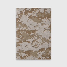 Обложка для паспорта матовая кожа с принтом Камуфляжный пиксель в Тюмени, натуральная матовая кожа | размер 19,3 х 13,7 см; прозрачные пластиковые крепления | Тематика изображения на принте: иллюстрация | камуфляж | пикселька | пустынный | форма