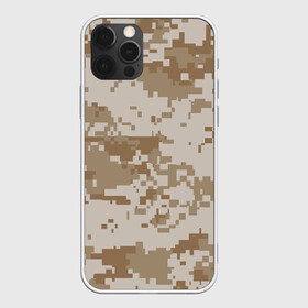 Чехол для iPhone 12 Pro с принтом Камуфляжный пиксель в Тюмени, силикон | область печати: задняя сторона чехла, без боковых панелей | иллюстрация | камуфляж | пикселька | пустынный | форма