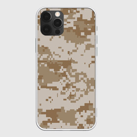 Чехол для iPhone 12 Pro Max с принтом Камуфляжный пиксель в Тюмени, Силикон |  | иллюстрация | камуфляж | пикселька | пустынный | форма