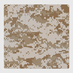 Магнитный плакат 3Х3 с принтом Камуфляжный пиксель в Тюмени, Полимерный материал с магнитным слоем | 9 деталей размером 9*9 см | Тематика изображения на принте: иллюстрация | камуфляж | пикселька | пустынный | форма