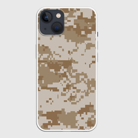 Чехол для iPhone 13 с принтом Камуфляжный пиксель в Тюмени,  |  | иллюстрация | камуфляж | пикселька | пустынный | форма