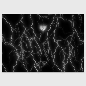 Поздравительная открытка с принтом Разбитое сердце в Тюмени, 100% бумага | плотность бумаги 280 г/м2, матовая, на обратной стороне линовка и место для марки
 | иероглифы | луна | молния | сердце | сердце разбитое | черно белый