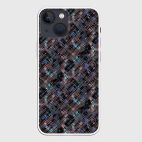 Чехол для iPhone 13 mini с принтом Коричневый абстрактный узор в Тюмени,  |  | абстрактный | камуфляжный | милитари | мужской | пестрый | темно коричневый | штрихи
