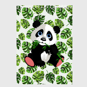 Скетчбук с принтом Милая Панда (Летняя) в Тюмени, 100% бумага
 | 48 листов, плотность листов — 100 г/м2, плотность картонной обложки — 250 г/м2. Листы скреплены сверху удобной пружинной спиралью | animals | beast | eyes | flower | panda | глаза | животные | звери | летние | лето | милые | панда | паттерн | растения | цветы | эвкалипт