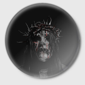 Значок с принтом Joey Jordison в Тюмени,  металл | круглая форма, металлическая застежка в виде булавки | Тематика изображения на принте: alternative | metall | music | rock | slipknot | slipnot | альтернатива | металл | музыка | рок | слипкнот | слипнот