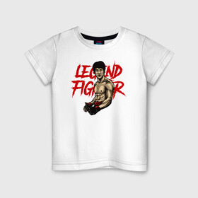 Детская футболка хлопок с принтом Легендарный боец в Тюмени, 100% хлопок | круглый вырез горловины, полуприлегающий силуэт, длина до линии бедер | боец | брюс | вин чун | иллюстрация | легенда | ушу