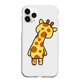 Чехол для iPhone 11 Pro матовый с принтом милый жираф со спины в Тюмени, Силикон |  | желый | жираф | зверь | пятна | рожки | со спины | цветной
