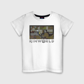 Детская футболка хлопок с принтом римворлд в Тюмени, 100% хлопок | круглый вырез горловины, полуприлегающий силуэт, длина до линии бедер | rimworld | игра | компьютерная игра | научно фантастическая | римворлд