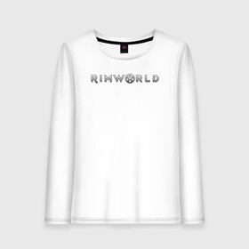 Женский лонгслив хлопок с принтом RimWorld logo в Тюмени, 100% хлопок |  | rimworld | игра | компьютерная игра | научно фантастическая | римворлд