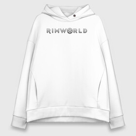 Женское худи Oversize хлопок с принтом RimWorld logo в Тюмени, френч-терри — 70% хлопок, 30% полиэстер. Мягкий теплый начес внутри —100% хлопок | боковые карманы, эластичные манжеты и нижняя кромка, капюшон на магнитной кнопке | rimworld | игра | компьютерная игра | научно фантастическая | римворлд