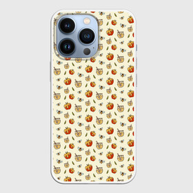 Чехол для iPhone 13 Pro с принтом Яблоки и мёд в Тюмени,  |  | apples | art | background | bees | drawings | honey | pattern | texture | арт | мед | паттерн | пчелы | рисунки | текстура | фон | яблоки