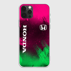 Чехол для iPhone 12 Pro с принтом NEON HONDA | НЕОН ХОНДА в Тюмени, силикон | область печати: задняя сторона чехла, без боковых панелей | auto | honda | neon | авто | автомобиль | анархия | зеленый | розовый | хонда