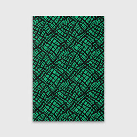 Обложка для паспорта матовая кожа с принтом Абстрактный зелено-черный узор в Тюмени, натуральная матовая кожа | размер 19,3 х 13,7 см; прозрачные пластиковые крепления | Тематика изображения на принте: абстрактный | зеленый | креативный камуфляж | линии | молодежный | полосатый | черный