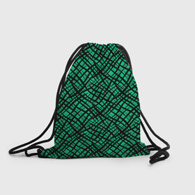 Рюкзак-мешок 3D с принтом Абстрактный зелено-черный узор в Тюмени, 100% полиэстер | плотность ткани — 200 г/м2, размер — 35 х 45 см; лямки — толстые шнурки, застежка на шнуровке, без карманов и подкладки | абстрактный | зеленый | креативный камуфляж | линии | молодежный | полосатый | черный