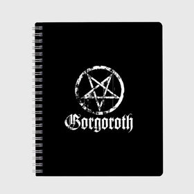 Тетрадь с принтом Gorgoroth в Тюмени, 100% бумага | 48 листов, плотность листов — 60 г/м2, плотность картонной обложки — 250 г/м2. Листы скреплены сбоку удобной пружинной спиралью. Уголки страниц и обложки скругленные. Цвет линий — светло-серый
 | blackmetal | gorgoroth | metal | rock | блэк метал | горгоротх | группы | рок | роцк