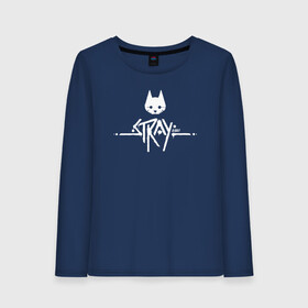 Женский лонгслив хлопок с принтом Stray Game 2021 Logo в Тюмени, 100% хлопок |  | 2021 | cat | cyberpunk | game | stray | бродилка | бродить | бродячий | киберпанк | кот | стрей | стрэй