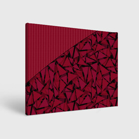 Холст прямоугольный с принтом Красный комбинированный узор  в Тюмени, 100% ПВХ |  | Тематика изображения на принте: абстрактный | в полоску | геометрический | красный | полосатый | современный