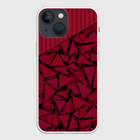 Чехол для iPhone 13 mini с принтом Красный комбинированный узор в Тюмени,  |  | абстрактный | в полоску | геометрический | красный | полосатый | современный