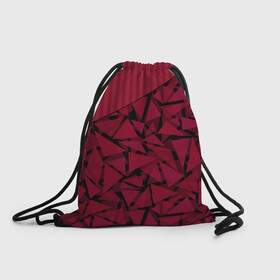 Рюкзак-мешок 3D с принтом Красный комбинированный узор  в Тюмени, 100% полиэстер | плотность ткани — 200 г/м2, размер — 35 х 45 см; лямки — толстые шнурки, застежка на шнуровке, без карманов и подкладки | абстрактный | в полоску | геометрический | красный | полосатый | современный