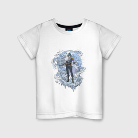 Детская футболка хлопок с принтом Кэйа в деле в Тюмени, 100% хлопок | круглый вырез горловины, полуприлегающий силуэт, длина до линии бедер | арт | кейа | крио | кэйа | лёд | мондштадт | пират | рисунок