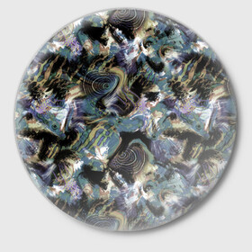 Значок с принтом Узор для рыбака  в Тюмени,  металл | круглая форма, металлическая застежка в виде булавки | абстрактный | болото | камуфляж | модный | река | рыба | рыбалка | современный | хобби