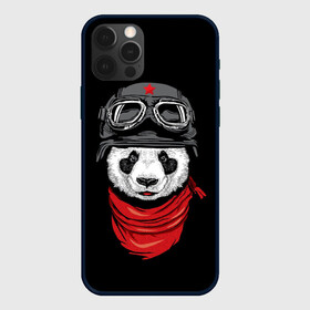 Чехол для iPhone 12 Pro с принтом Панда Танкист  в Тюмени, силикон | область печати: задняя сторона чехла, без боковых панелей | animal | funny | panda | военный | животные | звери | милые | очки | панда | прикол | хипстер