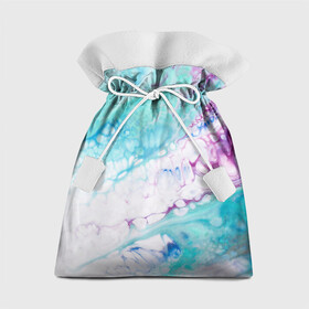 Подарочный 3D мешок с принтом Цветная морская пена в Тюмени, 100% полиэстер | Размер: 29*39 см | абстракция | волна | море | мрамор | пена | пузыри