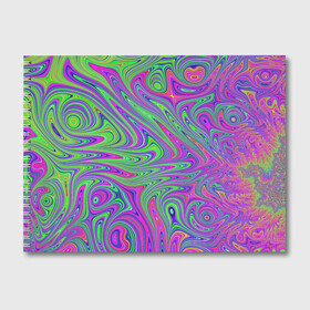 Альбом для рисования с принтом Неоновый абстрактный узор в Тюмени, 100% бумага
 | матовая бумага, плотность 200 мг. | абстракция | искусство | узор | яркий