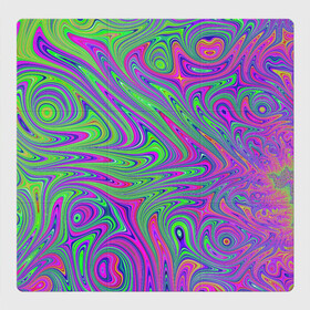 Магнитный плакат 3Х3 с принтом Неоновый абстрактный узор в Тюмени, Полимерный материал с магнитным слоем | 9 деталей размером 9*9 см | абстракция | искусство | узор | яркий