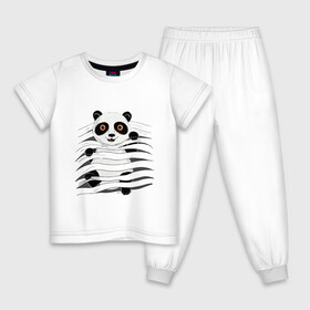 Детская пижама хлопок с принтом МАЛЫШ ПАНДА в Тюмени, 100% хлопок |  брюки и футболка прямого кроя, без карманов, на брюках мягкая резинка на поясе и по низу штанин
 | baby | bear | china | honey | little | panda | sweet | texture | иллюзия | китай | малыш | медведь | милый | мишка | няшка | панда | текстуры