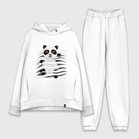 Женский костюм хлопок Oversize с принтом МАЛЫШ ПАНДА в Тюмени,  |  | baby | bear | china | honey | little | panda | sweet | texture | иллюзия | китай | малыш | медведь | милый | мишка | няшка | панда | текстуры
