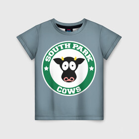 Детская футболка 3D с принтом Коровы вперед в Тюмени, 100% гипоаллергенный полиэфир | прямой крой, круглый вырез горловины, длина до линии бедер, чуть спущенное плечо, ткань немного тянется | cow | south park | sport | коровы | мульт | мультфильм | спорт | южный парк
