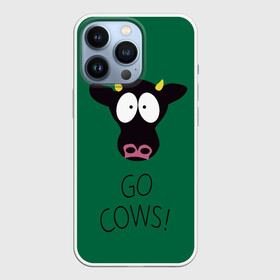 Чехол для iPhone 13 Pro с принтом Go Cows в Тюмени,  |  | Тематика изображения на принте: cow | south park | sport | коровы | мульт | мультфильм | спорт | южный парк