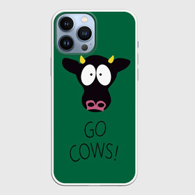 Чехол для iPhone 13 Pro Max с принтом Go Cows в Тюмени,  |  | Тематика изображения на принте: cow | south park | sport | коровы | мульт | мультфильм | спорт | южный парк