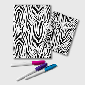 Блокнот с принтом Черно-белая зебра в Тюмени, 100% бумага | 48 листов, плотность листов — 60 г/м2, плотность картонной обложки — 250 г/м2. Листы скреплены удобной пружинной спиралью. Цвет линий — светло-серый
 | Тематика изображения на принте: зебра | модный | молодежный | популярный | современный | тигровый | тренд | черно белый