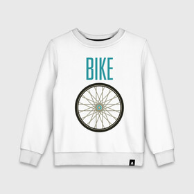 Детский свитшот хлопок с принтом Велосипед, колесо в Тюмени, 100% хлопок | круглый вырез горловины, эластичные манжеты, пояс и воротник | bike | байк | вело | велобайк | велосипед | велосипедные | велоспорт | для велосипеда | колесо | спорт
