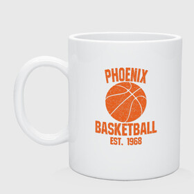 Кружка керамическая с принтом Phoenix Basketball в Тюмени, керамика | объем — 330 мл, диаметр — 80 мм. Принт наносится на бока кружки, можно сделать два разных изображения | Тематика изображения на принте: basketball | mvp | nba | phoenix | sport | streetball | suns | аризона | баскетбол | игра | крис пол | мяч | нба | санс | спорт | стритбол | тренер | финикс | чемпион