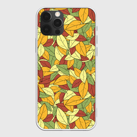 Чехол для iPhone 12 Pro с принтом Яркие осенние листья в Тюмени, силикон | область печати: задняя сторона чехла, без боковых панелей | желтые | зеленые | золотая | красные | листья | осенний | осень | яркие
