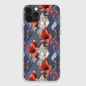 Чехол для iPhone 12 Pro Max с принтом Оранжево-серый пэчворк в Тюмени, Силикон |  | деревенский | заплатки | лоскутное одеяло | лоскутное шитье | лоскуты | пэчворк | ретро | рустик